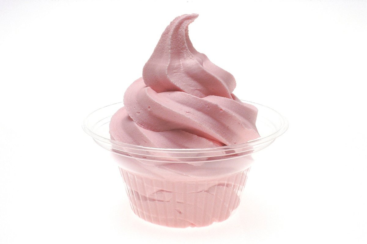 A cup of frozen yogurt.