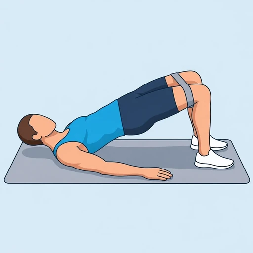 Band glute bridge: Exercise illustration (peak)