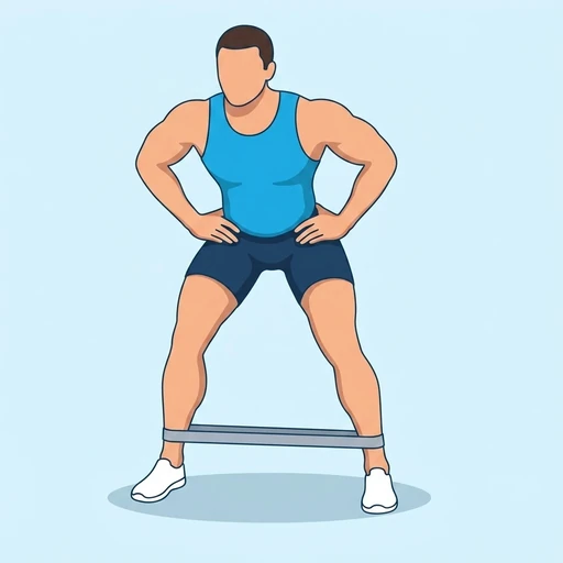 Band lateral walk: Exercise illustration (peak)
