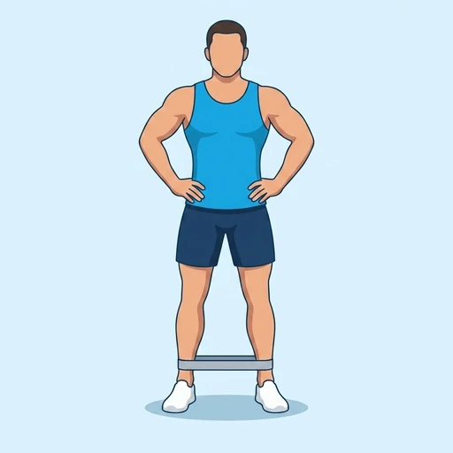 Band lateral walk — Exercise illustration