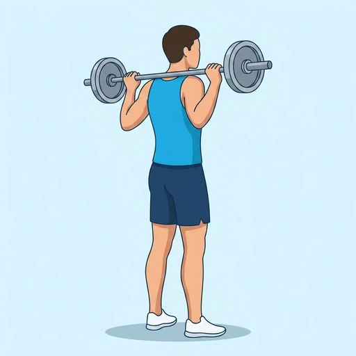 Sentadilla trasera con barra: Ilustración del ejercicio (start)