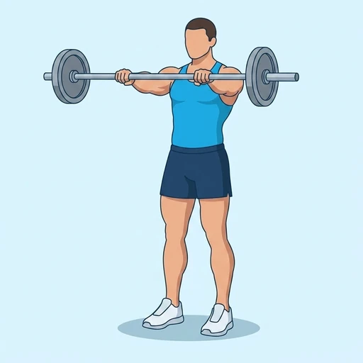 Barbell front raises: Exercise illustration (peak)