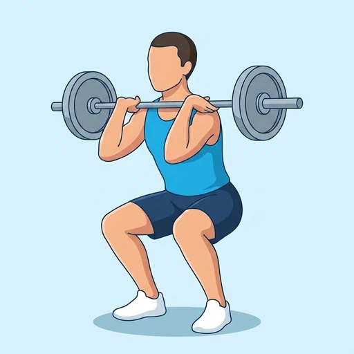 Sentadilla frontal con barra: Ilustración del ejercicio (peak)