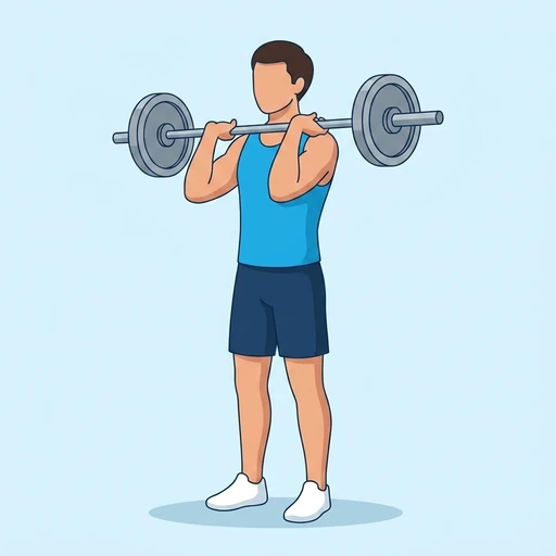 Sentadilla frontal con barra: Ilustración del ejercicio (start)
