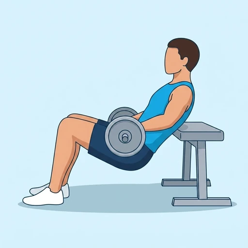 Hip thrust con barra: Ilustración del ejercicio (peak)