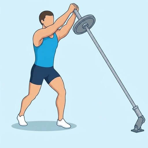 Press landmine con barra: Ilustración del ejercicio (peak)