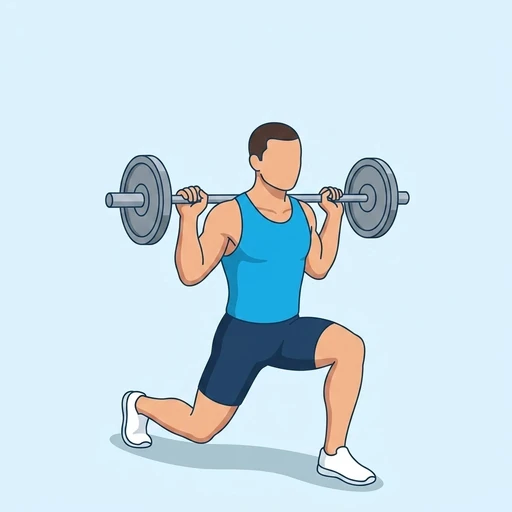 Barbell lunge: Exercise illustration (peak)