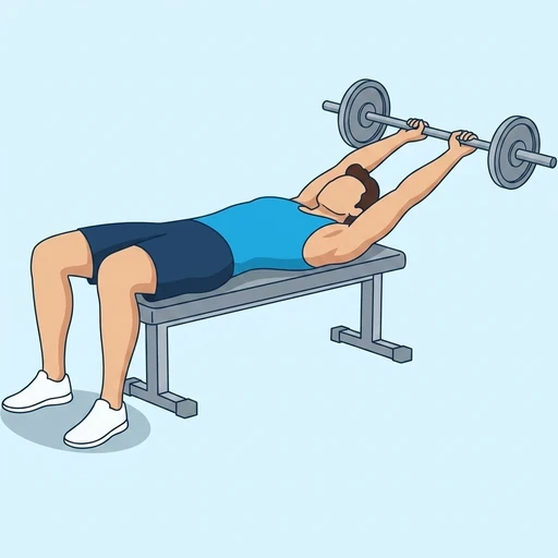 Barbell pullover — Exercise illustration