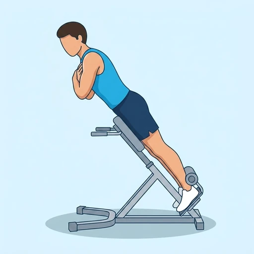 Extensión lumbar en banco: Ilustración del ejercicio (peak)