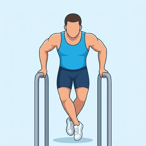 Parallel-bar dips: Exercise illustration (peak)
