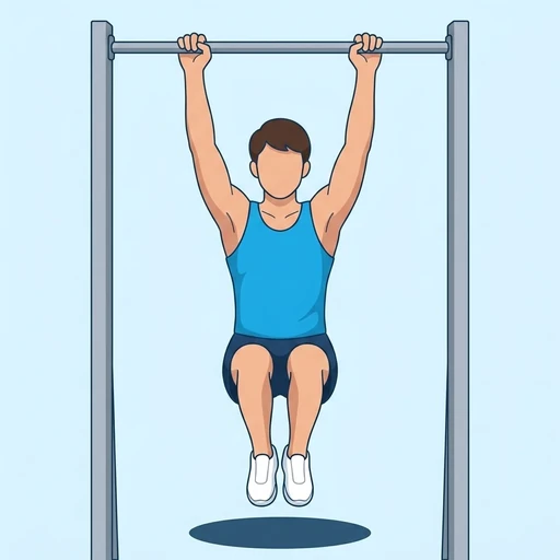 Hanging leg raise: Exercise illustration (peak)