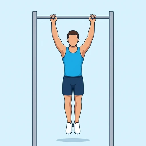 Hanging leg raise: Exercise illustration (start)