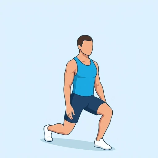 Zancada atrás con peso corporal: Ilustración del ejercicio (peak)