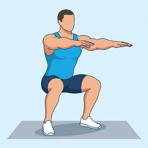 Bodyweight squat: Exercise illustration (peak)
