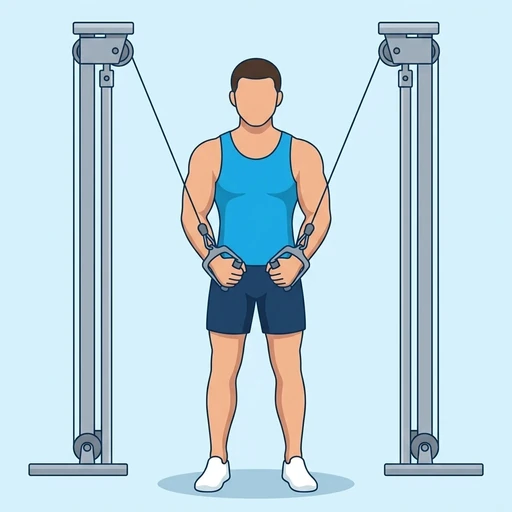 Apertura de pecho en polea: Ilustración del ejercicio (peak)