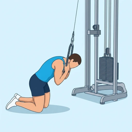 Kneeling cable crunch — Exercise illustration