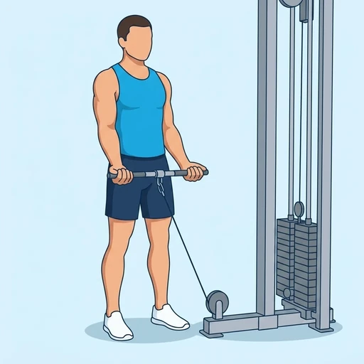 Standing cable biceps curl — Exercise illustration