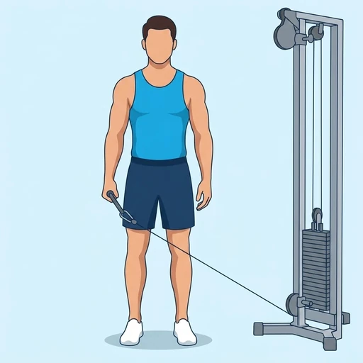 Single-arm cable lateral raise — Exercise illustration