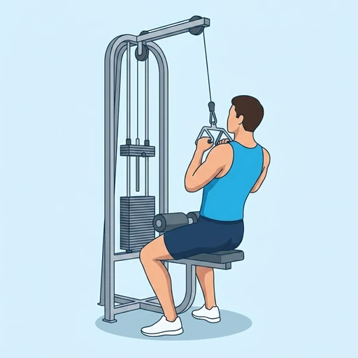 Cable neutral grip lat pulldown: Exercise illustration (peak)