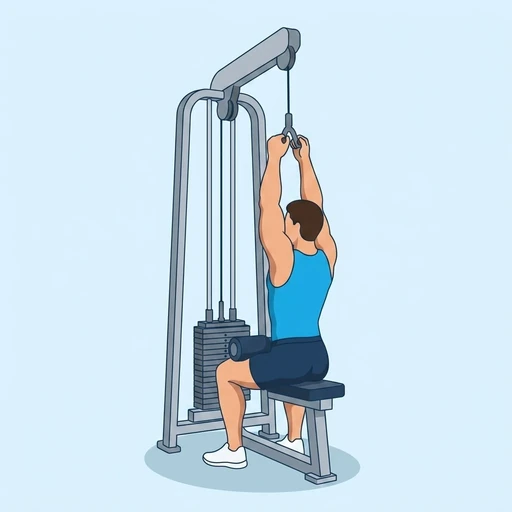 Neutral-grip cable pulldown — Exercise illustration