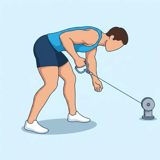 Cable triceps kickback — Exercise illustration