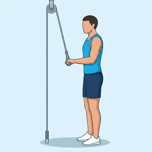 Rope triceps pushdown — Exercise illustration