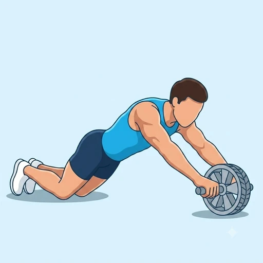 Rueda abdominal: Ilustración del ejercicio (peak)