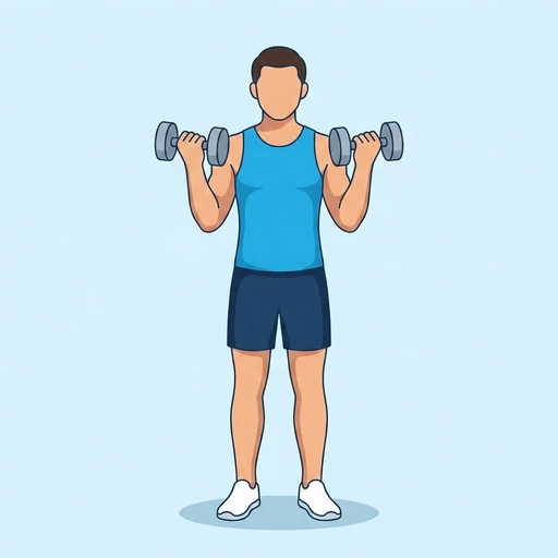 Curl de bíceps con mancuernas: Ilustración del ejercicio (peak)
