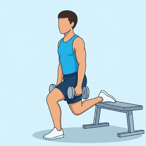 Dumbbell bulgarian split squat: Exercise illustration (peak)