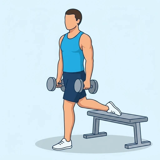 Dumbbell bulgarian split squat — Exercise illustration