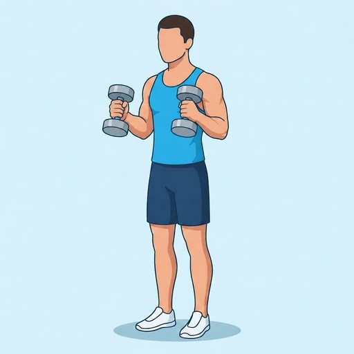 Dumbbell hammer curl: Exercise illustration (peak)