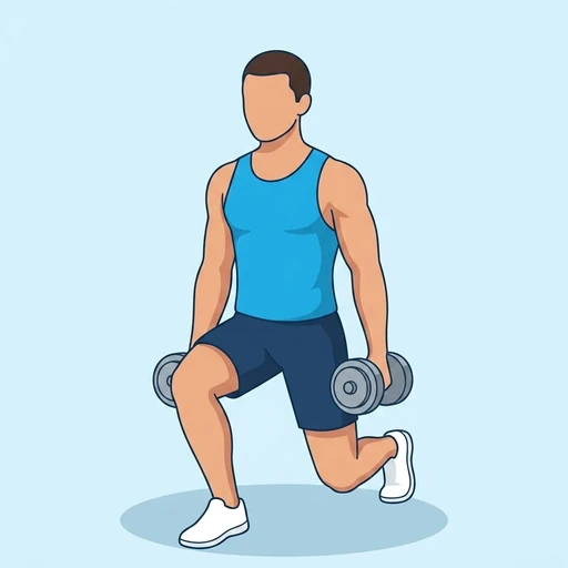 Dumbbell lunge: Exercise illustration (peak)