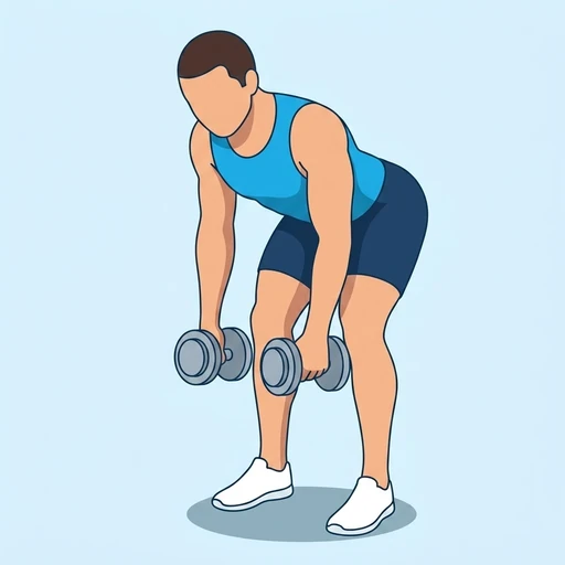 Bent-over dumbbell reverse fly — Exercise illustration