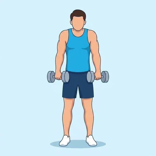 Dumbbell shrug: Exercise illustration (peak)