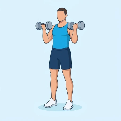 Standing dumbbell shoulder press — Exercise illustration
