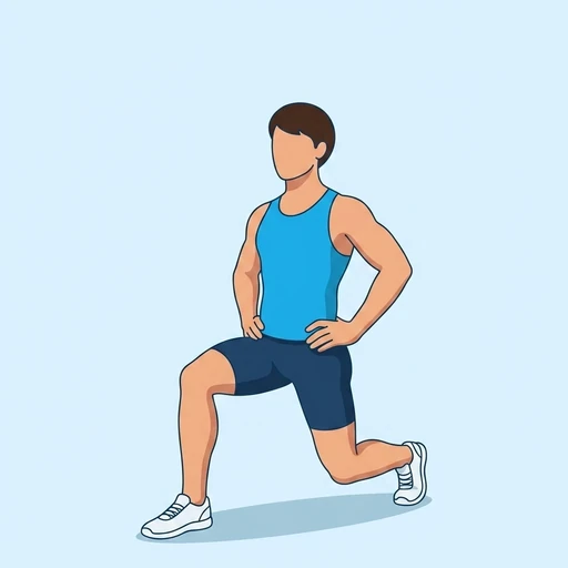 Zancadas caminando con mancuernas: Ilustración del ejercicio (peak)