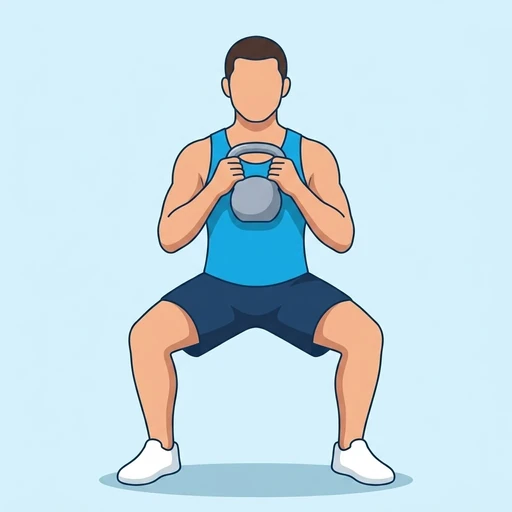 Sentadilla goblet con kettlebell: Ilustración del ejercicio (peak)
