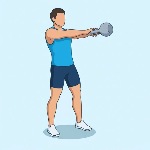 Kettlebell swing: Exercise illustration (peak)