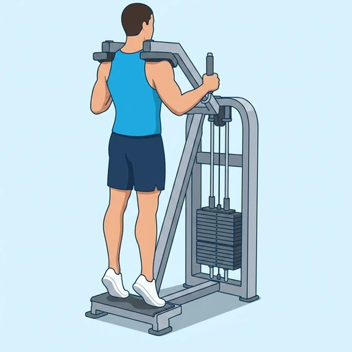 Machine calf raise: Exercise illustration (peak)