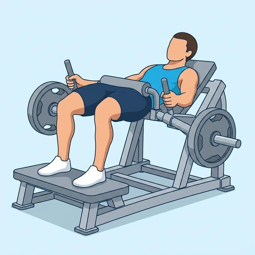 Empuje de cadera en máquina: Ilustración del ejercicio (peak)