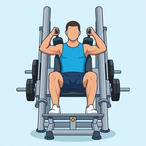 Machine hack squat: Exercise illustration (peak)