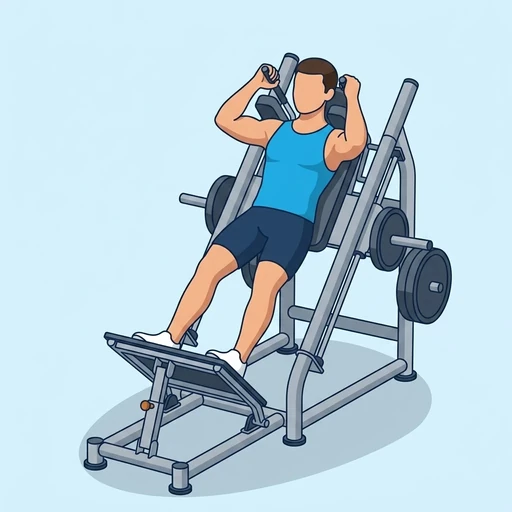 Machine hack squat — Exercise illustration