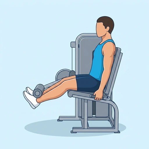 Machine leg extension: Exercise illustration (peak)