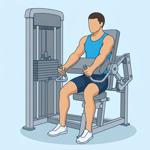 Extensión de tríceps en máquina: Ilustración del ejercicio (peak)
