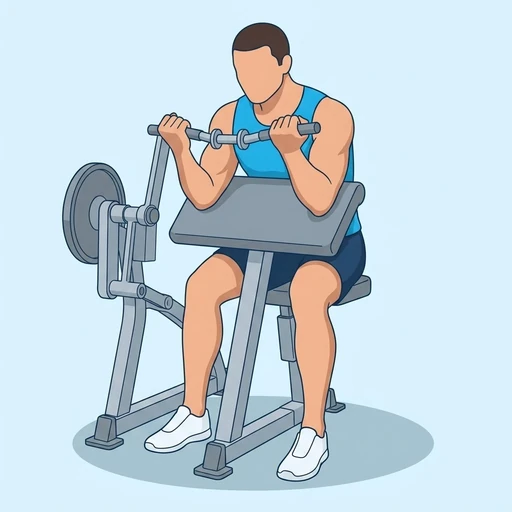 Machine preacher curl: Exercise illustration (peak)