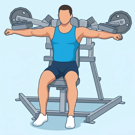 Elevación lateral en máquina: Ilustración del ejercicio (peak)