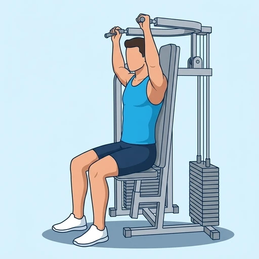 Press de hombros en máquina: Ilustración del ejercicio (peak)