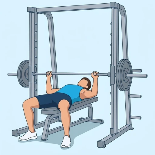 Machine smith bench press — Exercise illustration